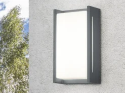Moderne LED Außenwandleuchte INDUS aus Aluminium in Anthrazit, IP54