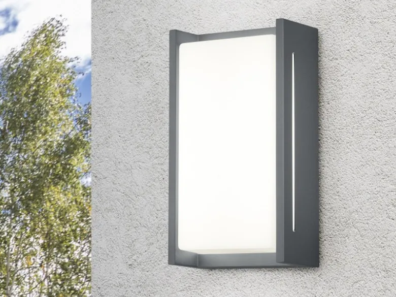Moderne LED Außenwandleuchte INDUS aus Aluminium in Anthrazit, IP54