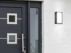 Moderne LED Außenwandleuchte INDUS aus Aluminium in Anthrazit, IP54