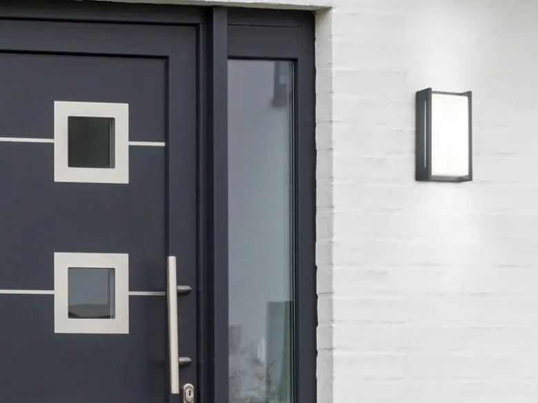 Moderne LED Außenwandleuchte INDUS aus Aluminium in Anthrazit, IP54