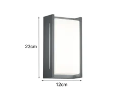 Moderne LED Außenwandleuchte INDUS aus Aluminium in Anthrazit, IP54
