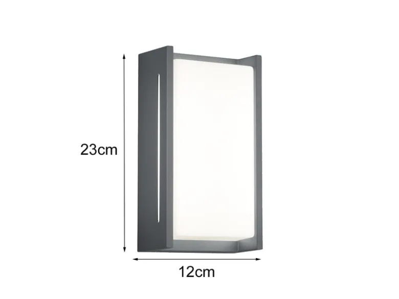 Moderne LED Außenwandleuchte INDUS aus Aluminium in Anthrazit, IP54