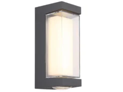 Moderne LED Außenwandleuchte PLIXON aus Aluminium Anthrazit, Höhe 19cm