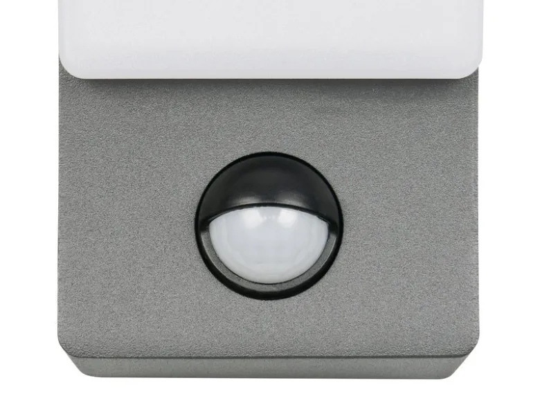 Moderne LED Außenwandleuchte BEJA mit Bewegungsmelder in Anthrazit, Höhe 22,5cm