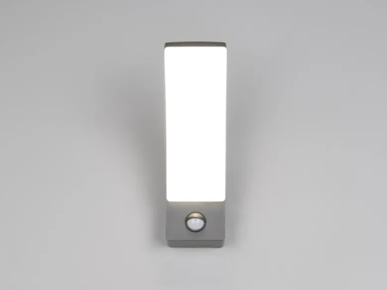 Moderne LED Außenwandleuchte BEJA mit Bewegungsmelder in Anthrazit, Höhe 22,5cm