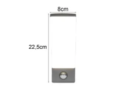 Moderne LED Außenwandleuchte BEJA mit Bewegungsmelder in Anthrazit, Höhe 22,5cm
