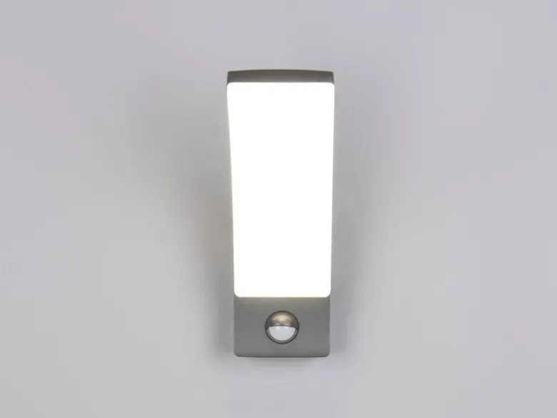 Moderne LED Außenwandleuchte BEJA mit Bewegungsmelder in Anthrazit, Höhe 22,5cm
