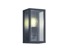 Moderne LED Außenwandleuchte in Anthrazit mit Glas, Höhe 26cm