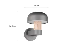 Moderne LED Außenwandleuchte in Anthrazit & Holzoptik, Höhe 24cm