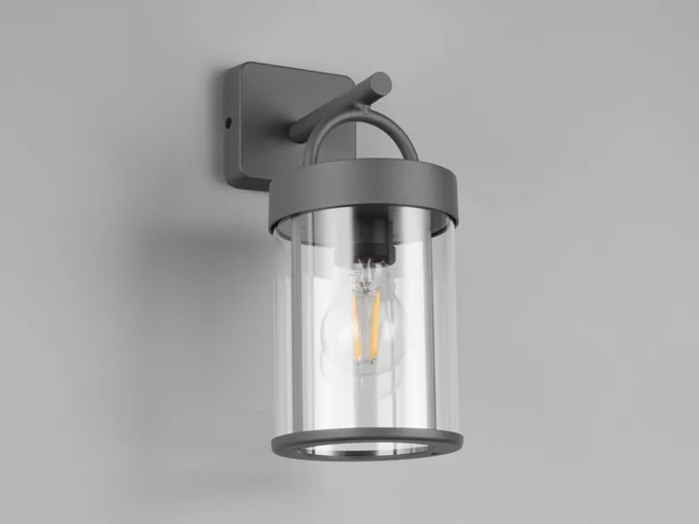 Moderne LED Außenwandleuchte Laterne in Anthrazit, Höhe 29cm