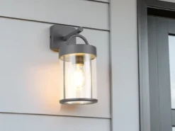 Moderne LED Außenwandleuchte Laterne in Anthrazit, Höhe 29cm