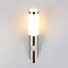 Moderne LED Außenwandleuchte mit Bewegungsmelder Silber, Höhe 39cm