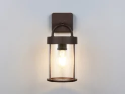 Moderne LED Außenwandleuchte Laterne in Rostoptik, Höhe 29cm
