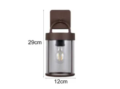 Moderne LED Außenwandleuchte Laterne in Rostoptik, Höhe 29cm