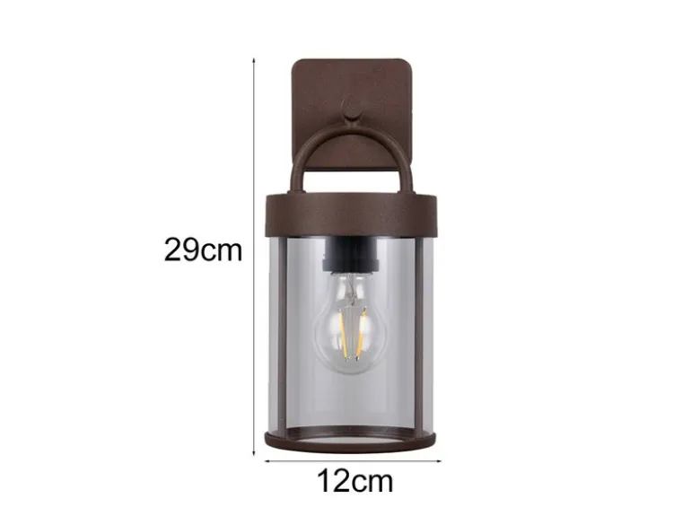 Moderne LED Außenwandleuchte Laterne in Rostoptik, Höhe 29cm