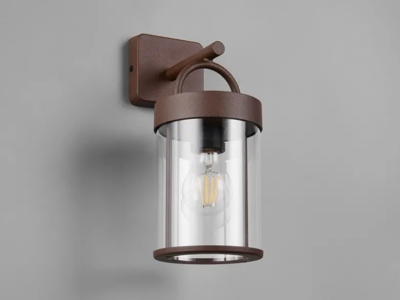 Moderne LED Außenwandleuchte Laterne in Rostoptik, Höhe 29cm