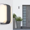 Moderne LED Außenwandleuchte PLIXON aus Metall Anthrazit, Höhe 16cm