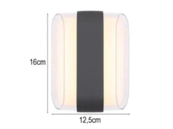 Moderne LED Außenwandleuchte PLIXON aus Metall Anthrazit, Höhe 16cm