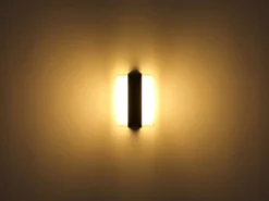 Moderne LED Außenwandleuchte PLIXON aus Metall Anthrazit, Höhe 16cm