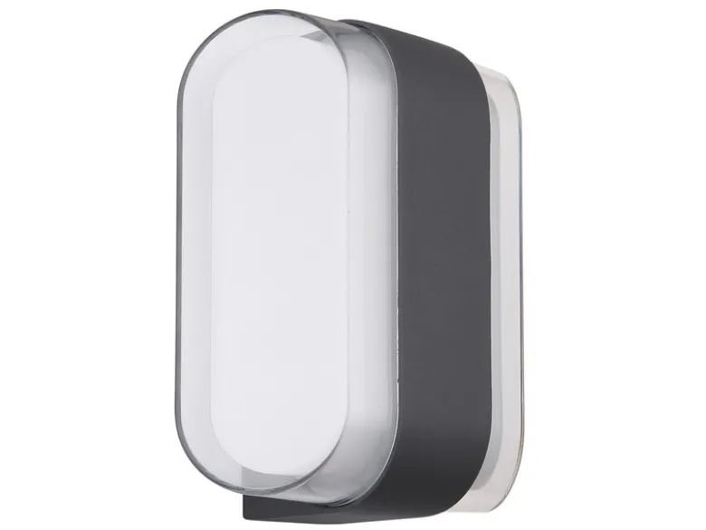 Moderne LED Außenwandleuchte PLIXON aus Metall Anthrazit, Höhe 16cm