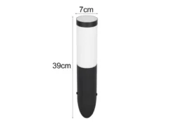 Moderne LED Außenwandleuchte aus Edelstahl in Schwarz, Höhe 39cm