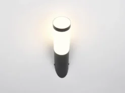 Moderne LED Außenwandleuchte aus Edelstahl in Schwarz, Höhe 39cm