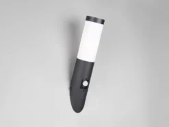 Moderne LED Außenwandleuchte mit Bewegungsmelder Schwarz, Höhe 39cm