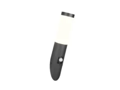 Moderne LED Außenwandleuchte mit Bewegungsmelder Schwarz, Höhe 39cm