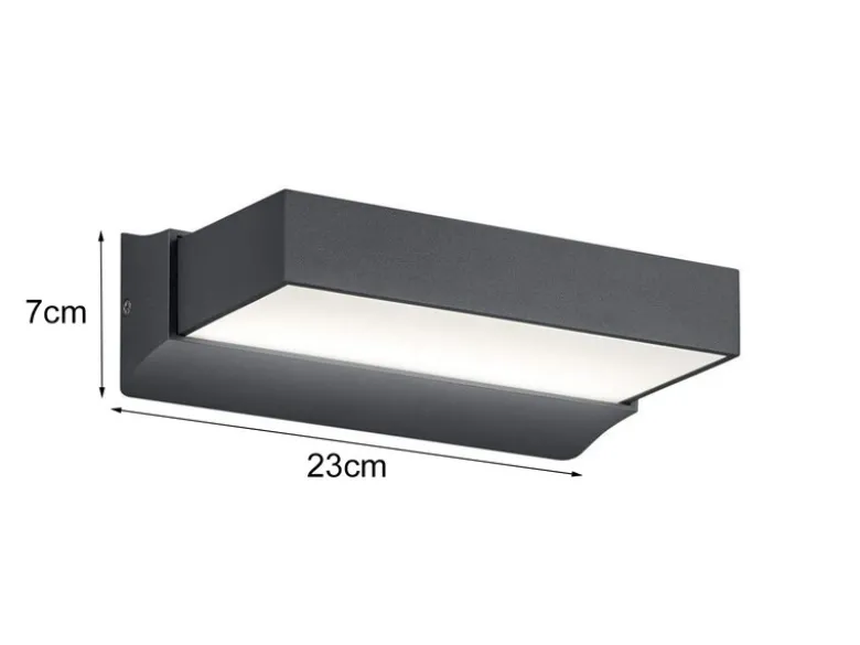 Moderne LED Außenwandleuchte Anthrazit IP65 - 2er SET für Fassadenbeleuchtung