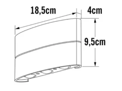 Moderne LED Außenwandleuchte CHIERI aus ALU in weiß Up and Down Light 18,5x9,5cm