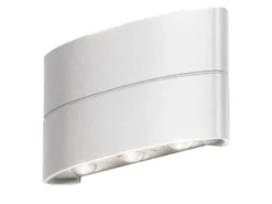 Moderne LED Außenwandleuchte CHIERI aus ALU in weiß Up and Down Light 18,5x9,5cm