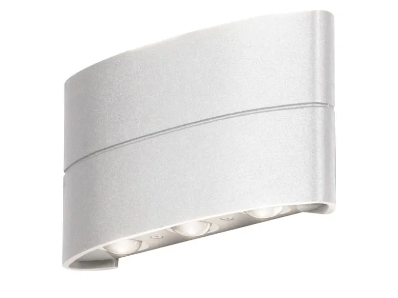 Moderne LED Außenwandleuchte CHIERI aus ALU in weiß Up and Down Light 18,5x9,5cm