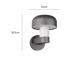 Moderne LED Außenwandleuchte in Anthrazit & Betonoptik, Höhe 24cm