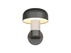 Moderne LED Außenwandleuchte in Anthrazit & Betonoptik, Höhe 24cm