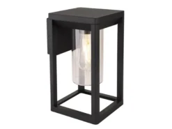 Moderne LED Außenwandleuchte Laterne aus Aluminium in Schwarz, Höhe 27cm