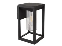 Moderne LED Außenwandleuchte Laterne aus Aluminium in Schwarz, Höhe 27cm
