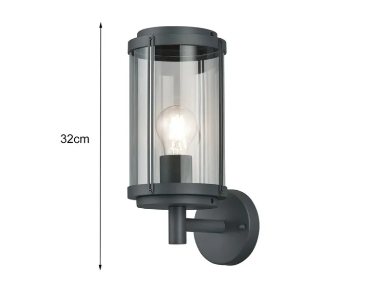 Moderne LED Außenwandleuchte Laterne in Anthrazit - Fassadenbeleuchtung