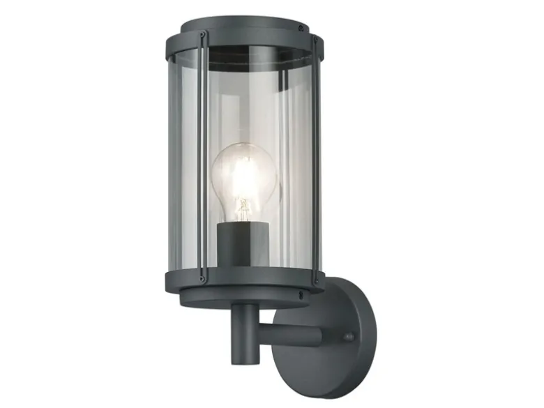 Moderne LED Außenwandleuchte Laterne in Anthrazit - Fassadenbeleuchtung