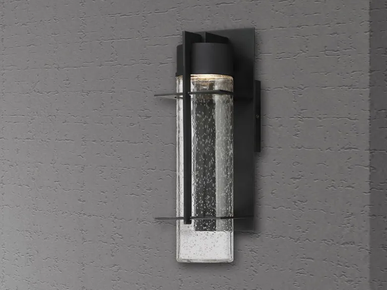 Moderne LED Außenwandleuchte EAMES aus Aluminium, Höhe 37cm