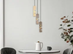 Moderne LED Cluster Pendelleuchte 3-flammig aus Metall in Coffee Tönen, Ø 28cm