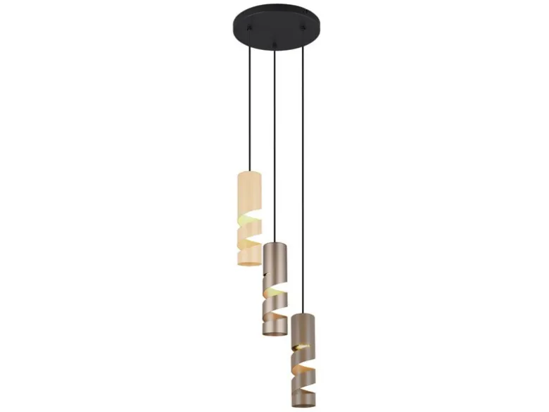 Moderne LED Cluster Pendelleuchte 3-flammig aus Metall in Coffee Tönen, Ø 28cm