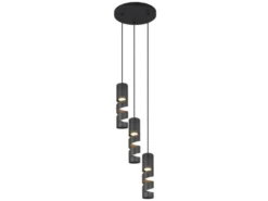 Moderne LED Cluster Pendelleuchte 3-flammig aus Metall in Schwarz, Ø 28cm