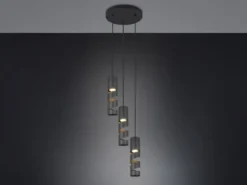 Moderne LED Cluster Pendelleuchte 3-flammig aus Metall in Schwarz, Ø 28cm