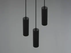 Moderne LED Cluster Pendelleuchte 3-flammig aus Metall Schwarz Ø 28cm