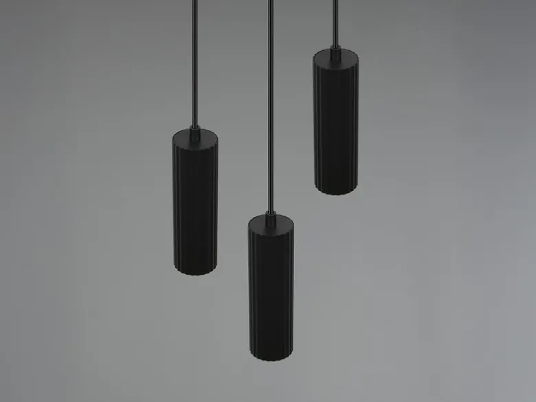 Moderne LED Cluster Pendelleuchte 3-flammig aus Metall Schwarz Ø 28cm