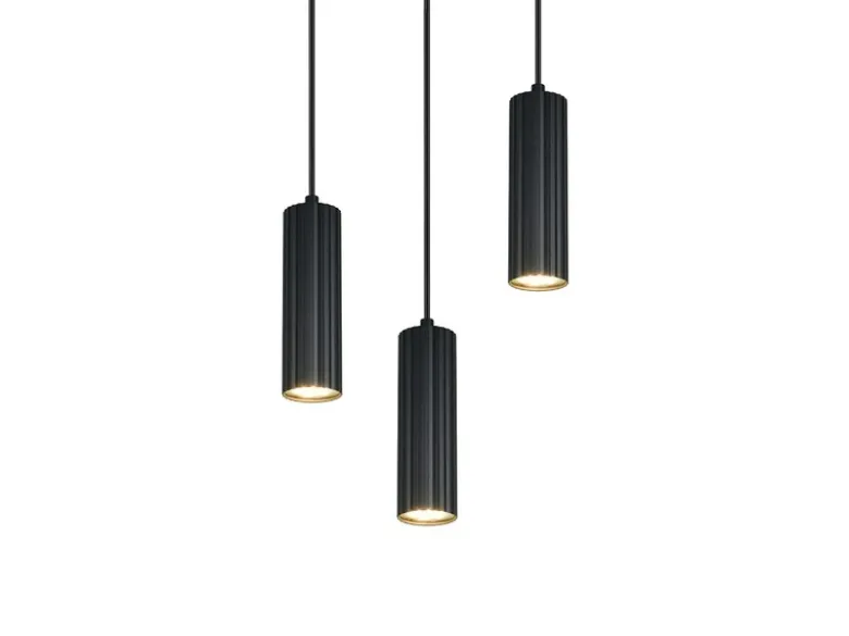 Moderne LED Cluster Pendelleuchte 3-flammig aus Metall Schwarz Ø 28cm