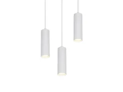 Moderne LED Cluster Pendelleuchte 3-flammig aus Metall Weiß Ø 28cm