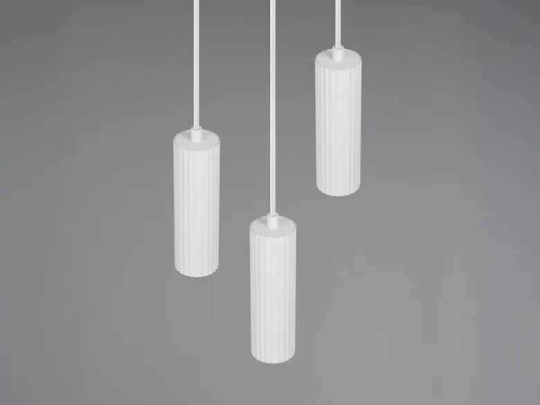 Moderne LED Cluster Pendelleuchte 3-flammig aus Metall Weiß Ø 28cm