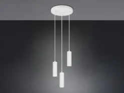 Moderne LED Cluster Pendelleuchte 3-flammig aus Metall Weiß Ø 28cm