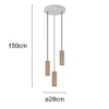 Moderne LED Cluster Pendelleuchte 3-flammig Hellgrau Coffee Ø 28cm